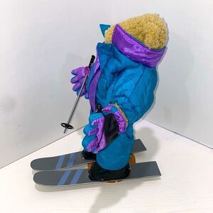 Tender Heart Treasures Vintage Kids Skiing Teddy Bear Toy - Blue and Purple